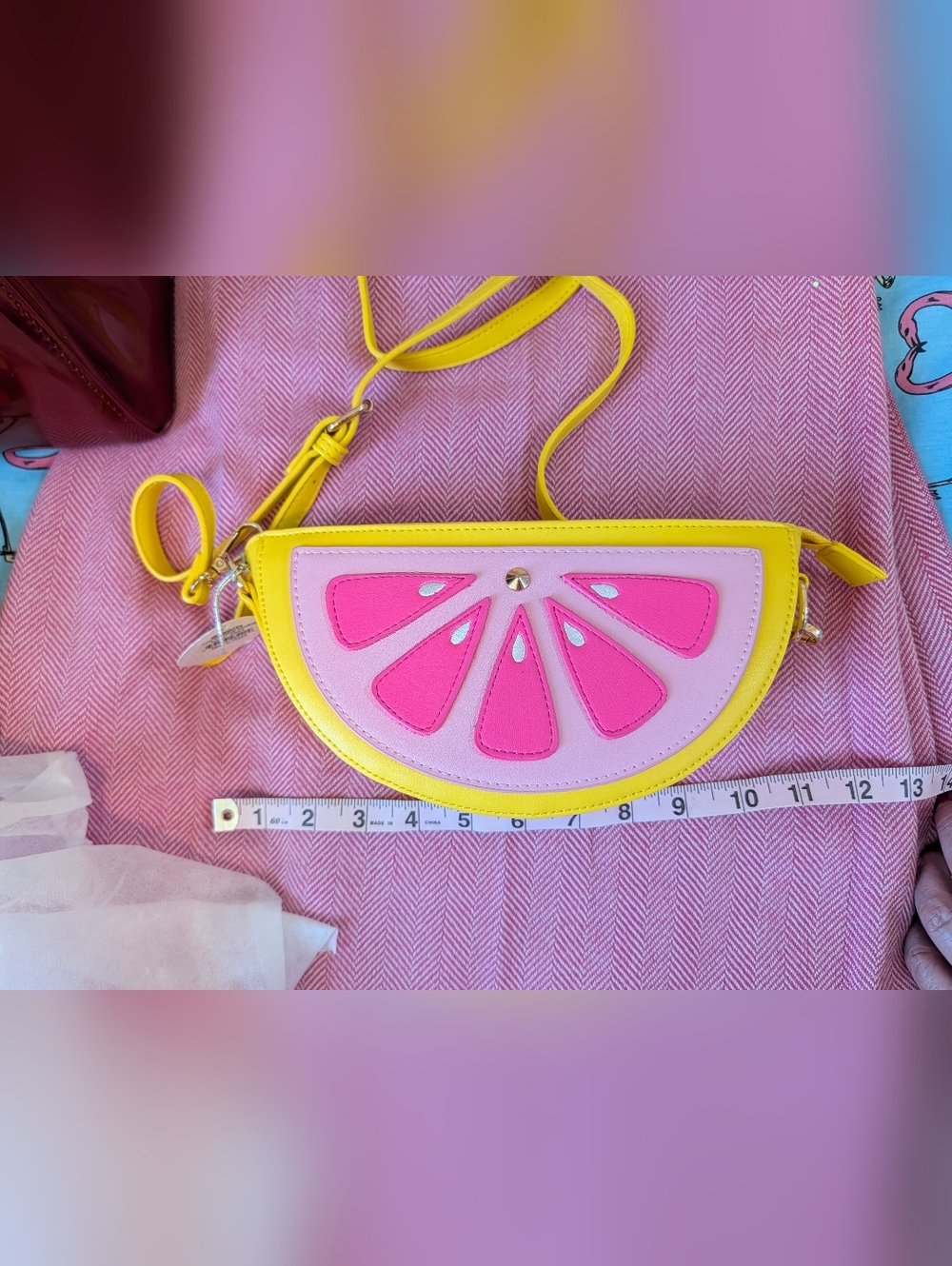 Grapefruit Crossbody Bag - Yellow & Pink.NWT